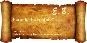 Ecsedy Barnabás névjegykártya