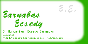 barnabas ecsedy business card
